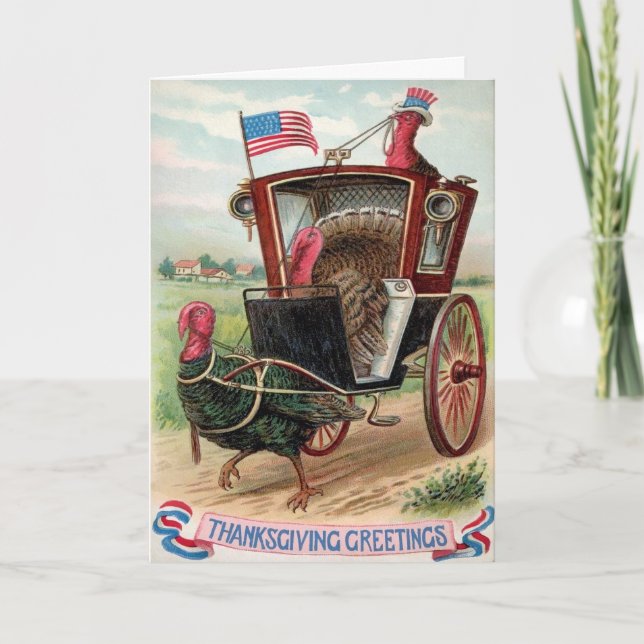 Vintage Patriotic Thanksgiving Card (Front)