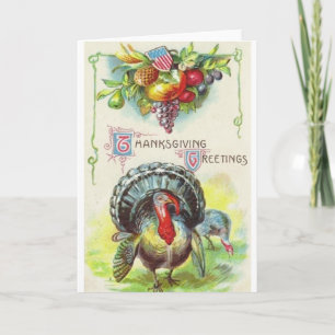 Vintage Patriotic Thanksgiving Greeting Card