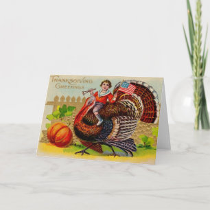 Vintage Patriotic Thanksgiving Greeting Card