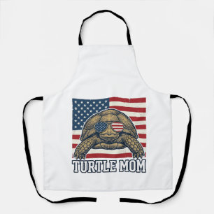 Vintage Patriotic Turtle Mum Shirt Design_1 Apron