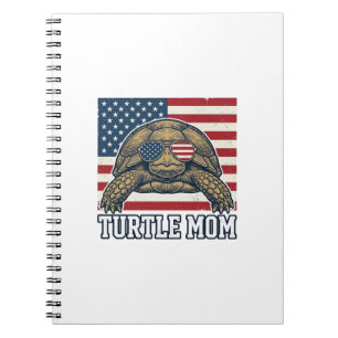 Vintage Patriotic Turtle Mum Shirt Design_1 Notebook