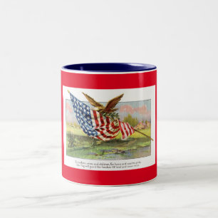 Vintage Patriotic Two-Tone Coffee Mug