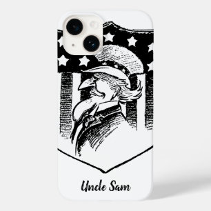 Vintage Patriotic Uncle Sam and American Flag Case-Mate iPhone 14 Case