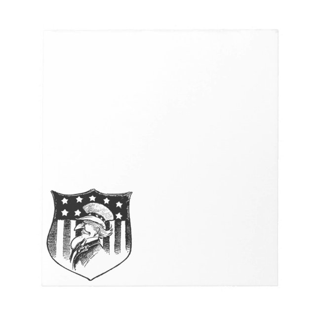 Vintage Patriotic Uncle Sam and American Flag Notepad (Front)