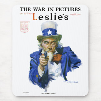 Vintage Patriotic Uncle Sam Magazine Cover Art Mouse Mat