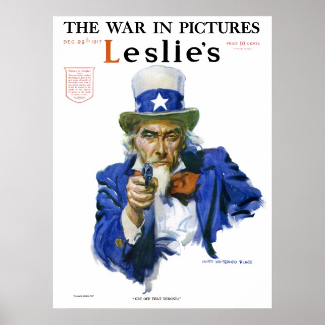 Vintage Patriotic Uncle Sam Magazine Cover Art Poster (Front)