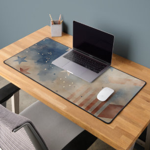 Vintage Patriotic USA Flag Background Desk Mat