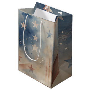 Vintage Patriotic USA Flag Background Medium Gift Bag