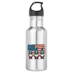 Vintage Patriotic USA Gnomes White Shirt Design_1 532 Ml Water Bottle