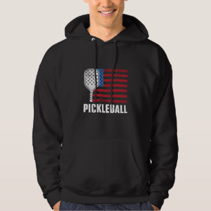 Vintage Patriotic USA Pickleball Flag Hoodie