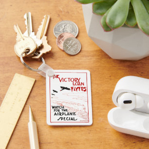 Vintage Patriotic, Victory Loan Flyers Aeroplanes Key Ring