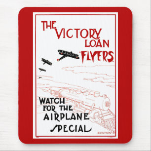 Vintage Patriotic, Victory Loan Flyers Aeroplanes Mouse Mat