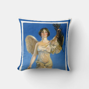 Vintage Patriotic Woman Angel, Buy War Bonds Cushion