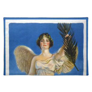 Vintage Patriotic Woman Angel, Buy War Bonds Placemat