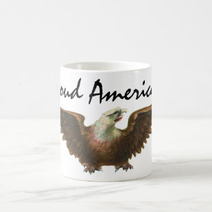Vintage Patriotism American Bald Eagle Bird Flying Coffee Mug