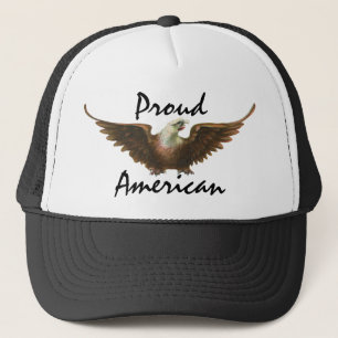 Vintage Patriotism American Bald Eagle Bird Flying Trucker Hat