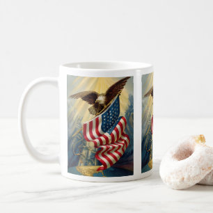 Vintage Patriotism, Patriotic Eagle American Flag Coffee Mug