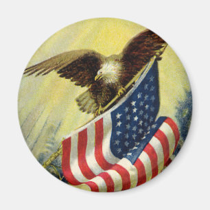 Vintage Patriotism, Patriotic Eagle American Flag Magnet