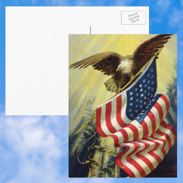Vintage Patriotism, Patriotic Eagle American Flag Postcard (Creator Uploaded)