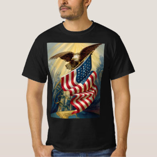 Vintage Patriotism, Patriotic Eagle American Flag T-Shirt