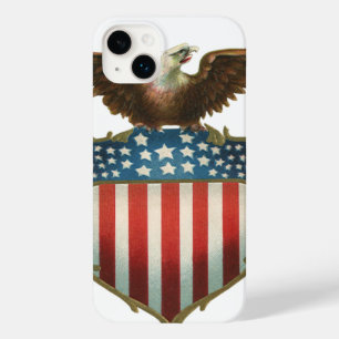 Vintage Patriotism, Proud Eagle over American Flag Case-Mate iPhone 14 Plus Case