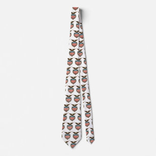 Vintage Patriotism, Proud Eagle over American Flag Tie