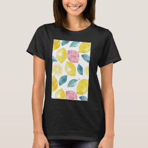 Vintage Pattern Art Lemon Fruit Watercolor 4 T-Shirt