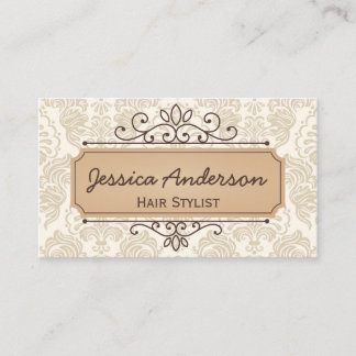 Vintage Pattern Business Card Retro Hair Stylist
