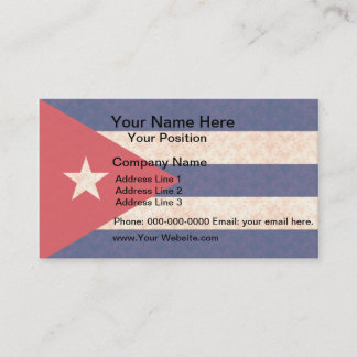 Vintage Pattern Cuban Flag Business Card