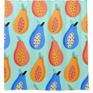 vintage pattern. Cute citrus summer fruit. illustr Shower Curtain