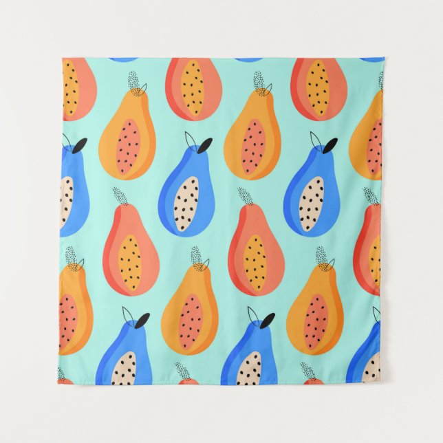 vintage pattern. Cute citrus summer fruit. illustr Tapestry (Front)