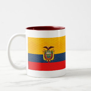 Vintage Pattern Ecuadorean Flag Two-Tone Coffee Mug