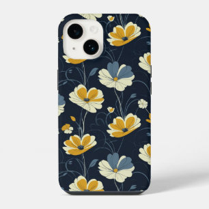 Vintage pattern, elegant floral design iPhone 14 case
