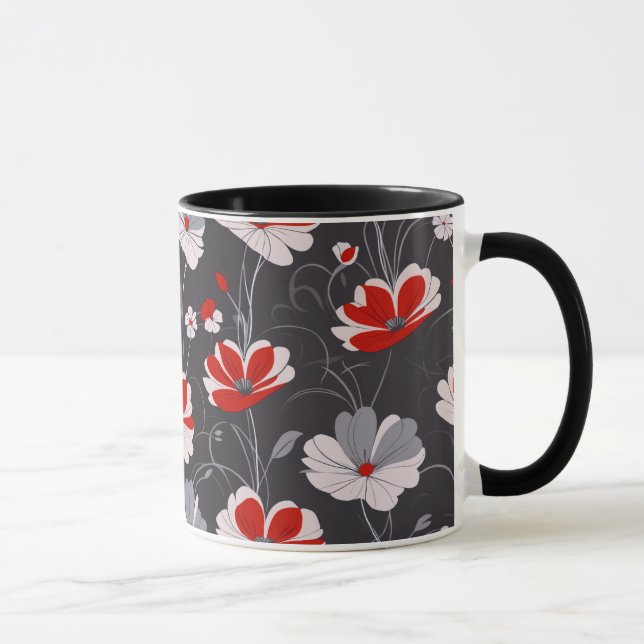 Vintage pattern, elegant floral design mug (Right)