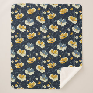Vintage pattern, elegant floral design sherpa blanket