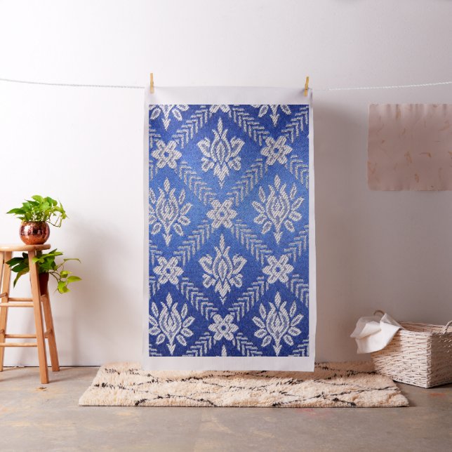 Vintage Pattern Fabric Blue (In Situ)