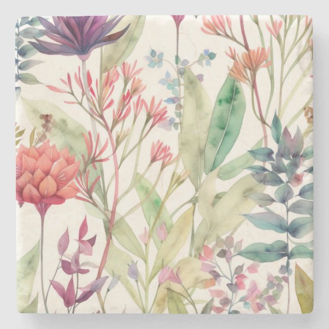 vintage pattern  floral stone coaster (Front)