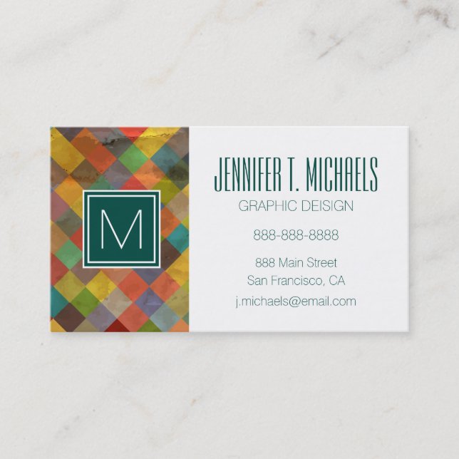 Vintage pattern. Geometric. Business Card (Front)