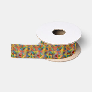 Vintage pattern. Geometric. Satin Ribbon