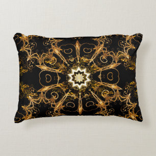 Vintage pattern. Golden grid. Snowflake, Christmas Decorative Cushion