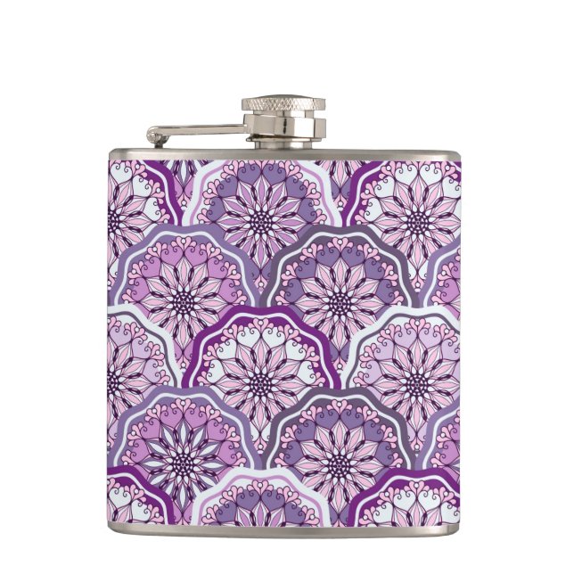 Vintage Pattern Hip Flask (Front)
