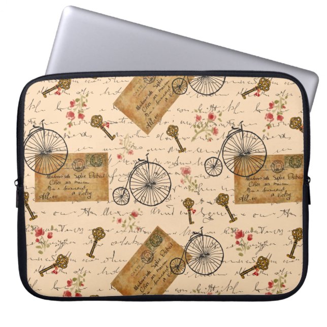 vintage pattern laptop sleeve (Front)