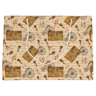vintage pattern large gift bag