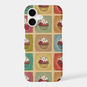 Vintage pattern made of cupcakes