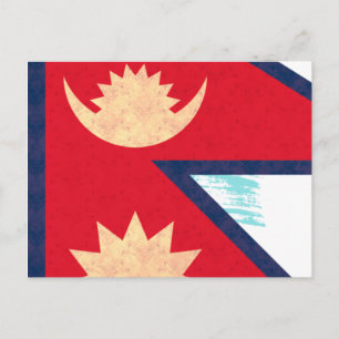Vintage Pattern Nepalese Flag Postcard