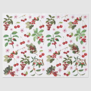 Vintage Pattern of Cherries Collage Decoupage Tissue Paper
