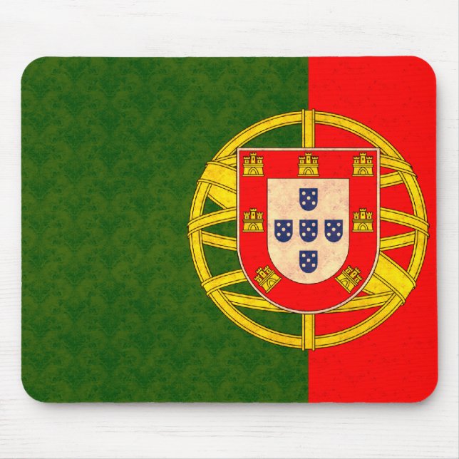 Vintage Pattern Portuguese Flag Mouse Mat (Front)