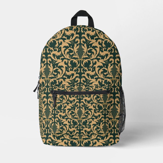 Vintage pattern printed backpack (Front)