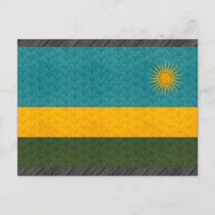 Vintage Pattern Rwandan Flag Postcard