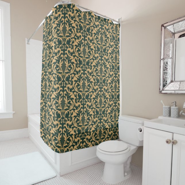 Vintage pattern shower curtain (In Situ)